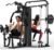 SunHome Multifunction Home Gym System Workout Station,Smith Machine with 138LB Weight Stack, Leg Press, LAT Station for Full Body Training