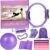 Pilates Ring 13 Piece Set,Pilates Kit for Women Exercise Equipment Accessories Deformation Magic Circle with Padded Handles, Workouts Ball, Guide & Bag, Resistance Bands for Legs Arms and Thighs