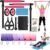 Pilates Bar Kit with Resistance Bands for Working Out, Pilates Equipment with Ab Roller for All Fitness Levels, Portable Home Gym Full Body Workout Equipment for Women&Men